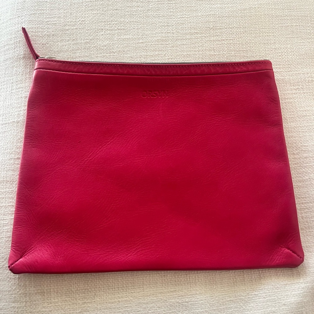 ORSYN pink (fuchsia) leather pouch.